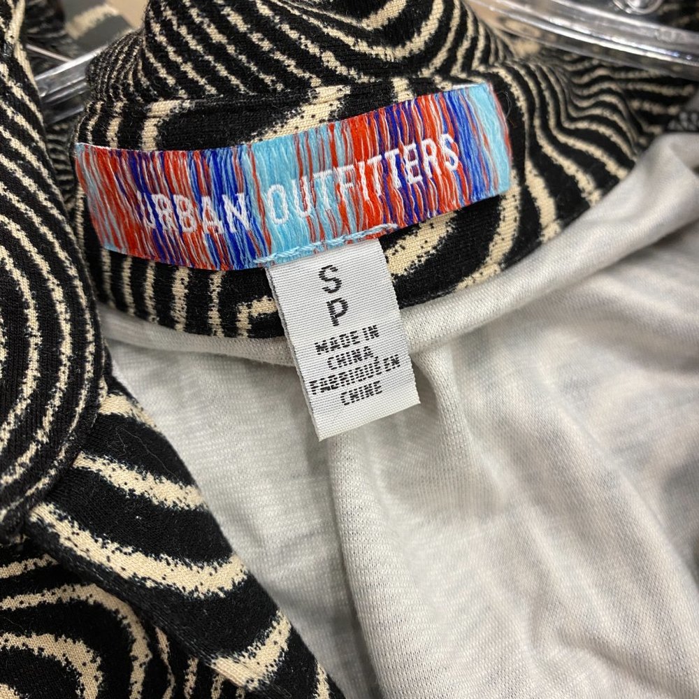 Urban Outfitters- Sleeveless Knit Dress Button-Down Zebra Print Black White- S - Picture 5 of 5